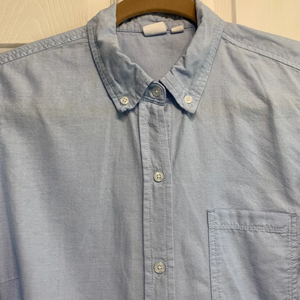 Gap Oxford Button Down Shirt Large Light Blue Long Sleeve Cotton Preppy Classic
